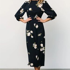 Baltic Born Black Floral Long Sleeve Dress